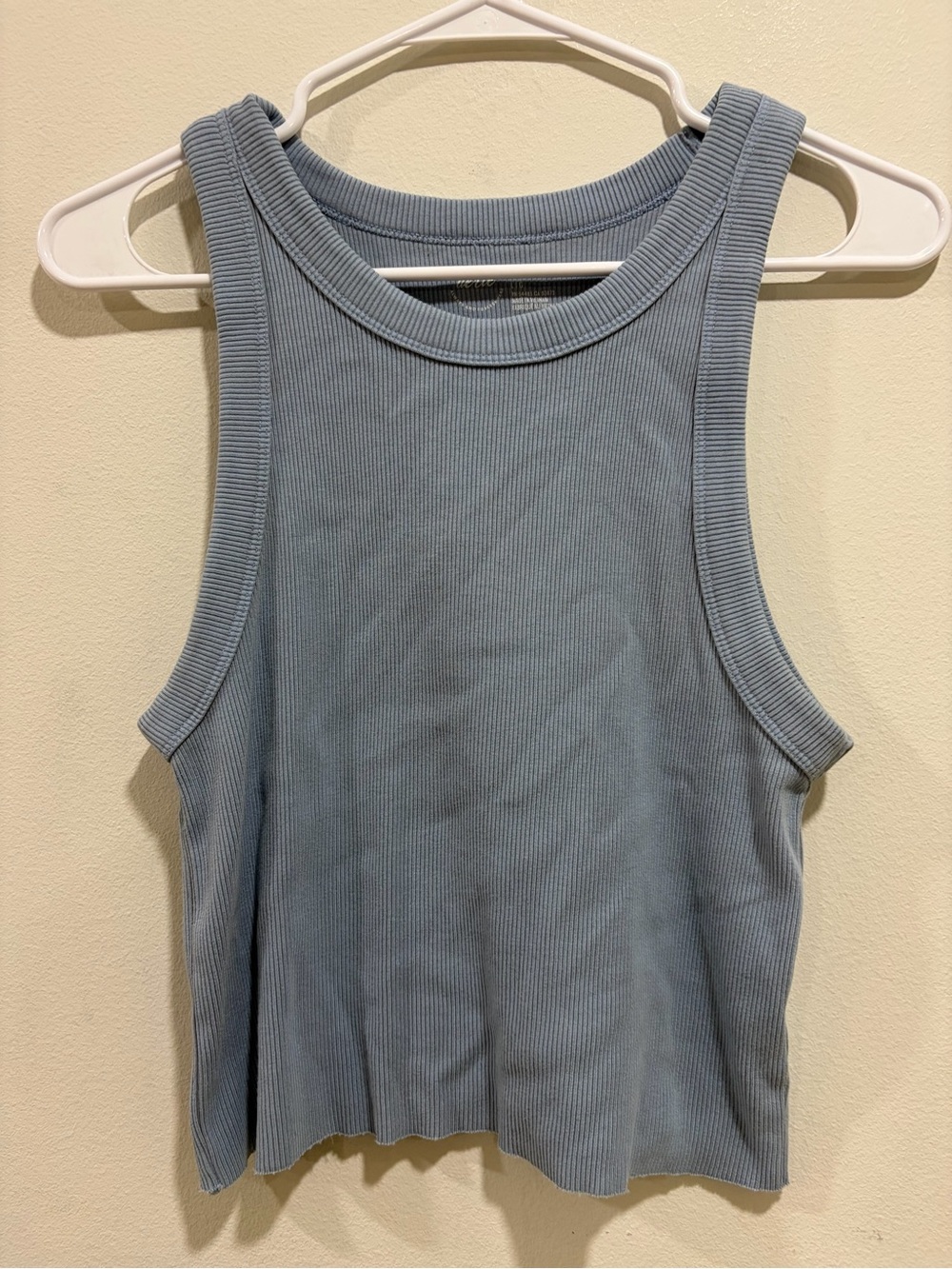 aerie Ribbed Tank Top in Dusty Blue